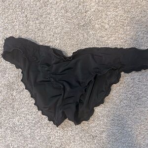 Black ruched cheeky bikini bottom VS